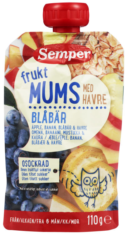 Fruktmums Blåbær med Havre 110g Semper