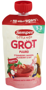 Semper Grøt Jordbær, Banan, 1-3 År, 120g