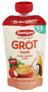 Semper Grøt Fersken, Banan, 1-3 År, 120g