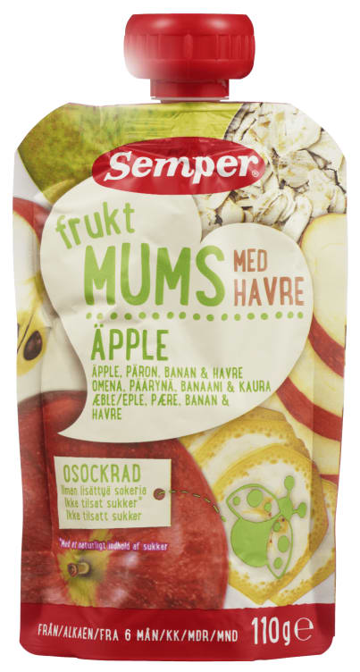 Fruktmums Eple&Havre 6mnd 110g Semper