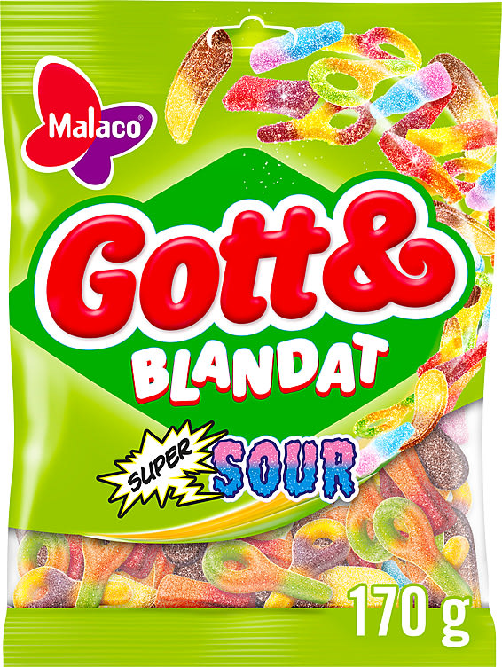 Godt&Blandet Supersur 170g Malaco
