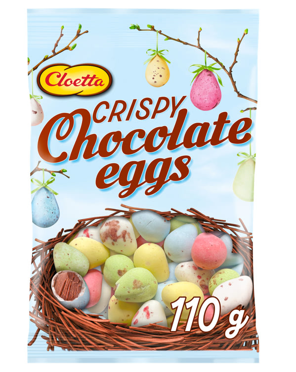 Chocolate Eggs Crispy 110g Cloetta