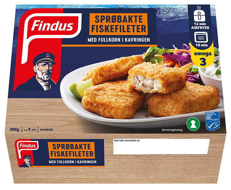 Fiskefileter Sprøbakte 500g Findus