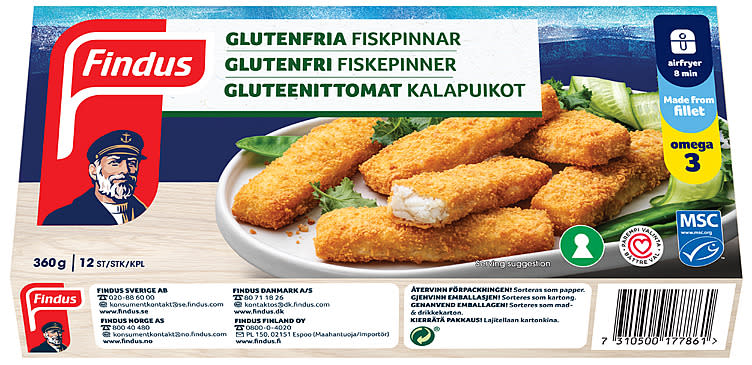 Fiskepinner glutenfri 360g Findus