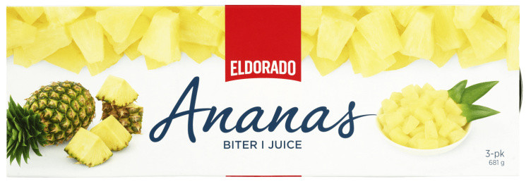 Ananas i Biter i Juice 3x227g Eldorado
