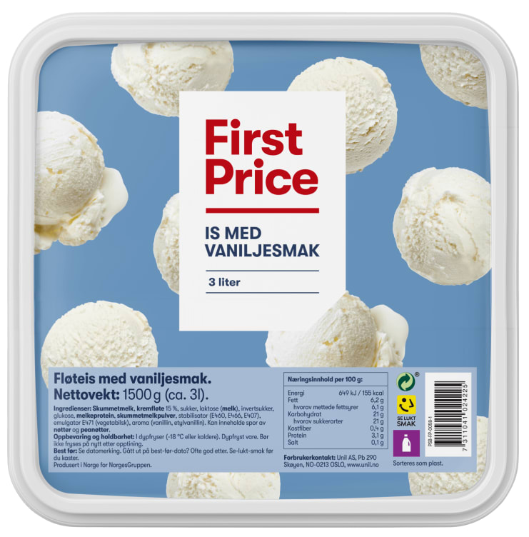 Vaniljeis 3l First Price