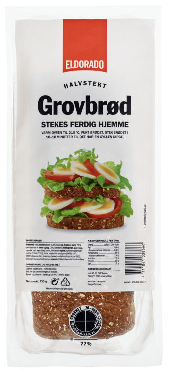 Grovbrød Lettstekt 750g Eldorado