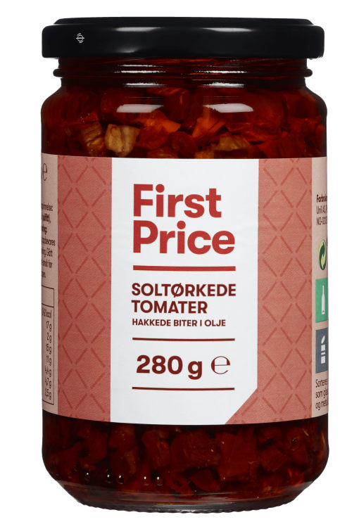 Tomater Soltørkede Hakkede 280g First Price