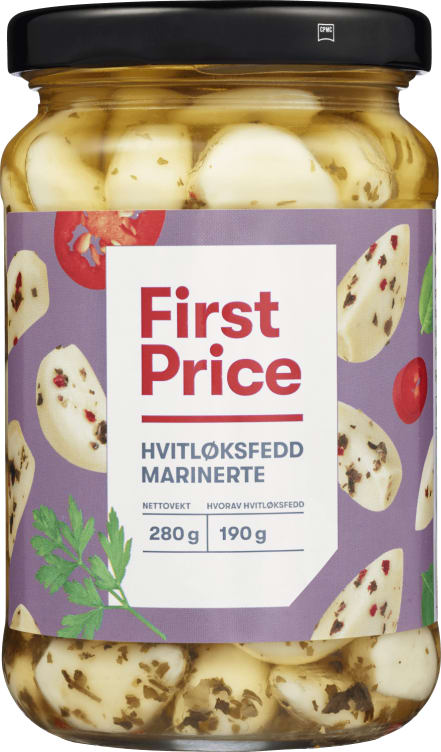 Hvitløksfedd Marinerte 280g First Price