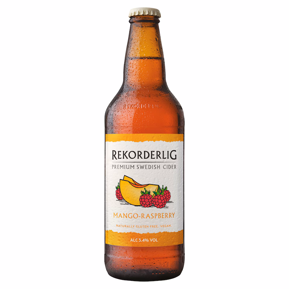 Rekorderlig Mango and Raspberry Premium Fruit Cider Bottle 500ml