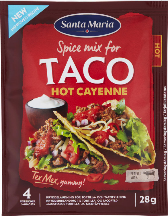 Taco Spice Mix Hot Cayenne 28g St.Maria