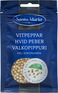 Hvit Pepper Hel 24g Santa Maria