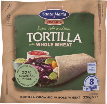 Tex Mex Tortilla Organic Whole Wheat (8-pack) 320g Santa Maria