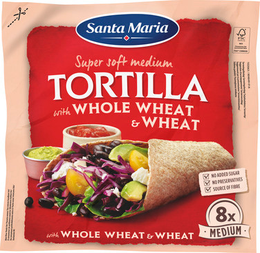 Tortilla Whole Wheat Medium (8-pack) 320g Santa Maria