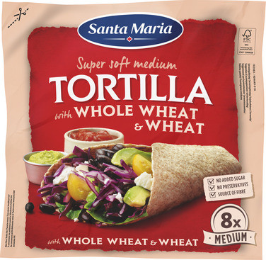 Tortilla Whole Wheat Medium (8-pack) 320g Santa Maria