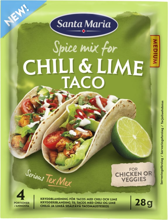 Taco Spice Mix Chili&Lime 28g Santa Maria