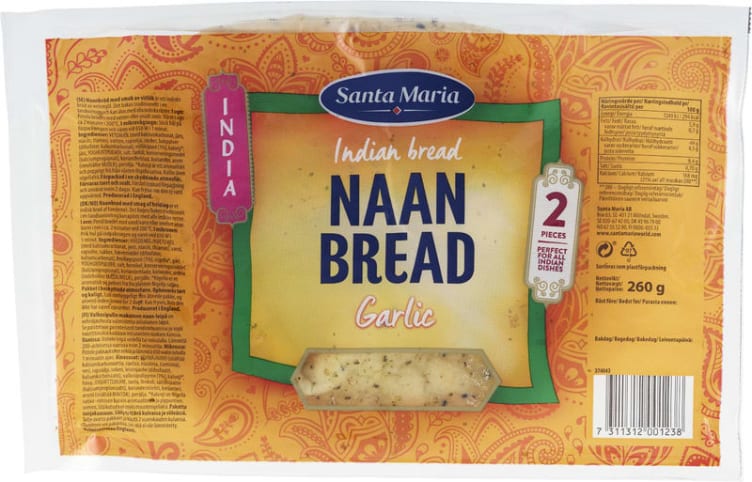 Naan Bread Garlic 260g St.Maria