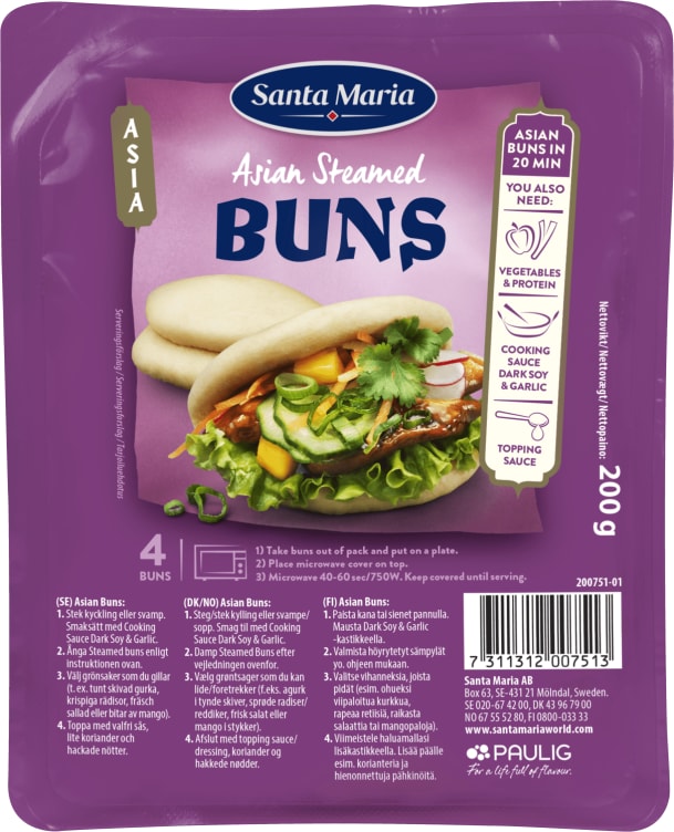 Steam Buns Asian 4stk 200g St.Maria