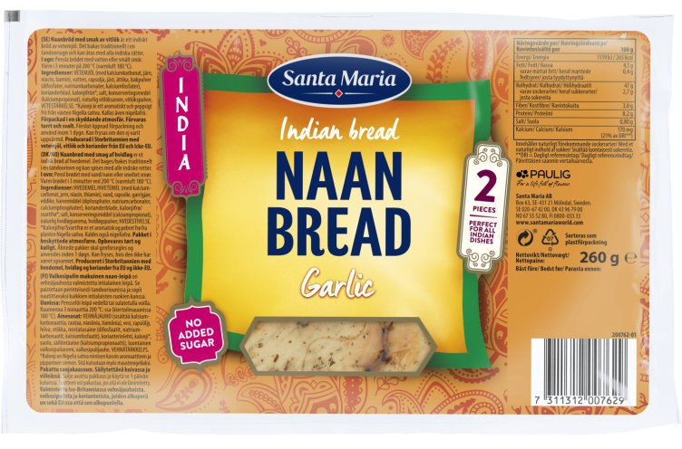 Naan Brød Garlic 260g St.Maria