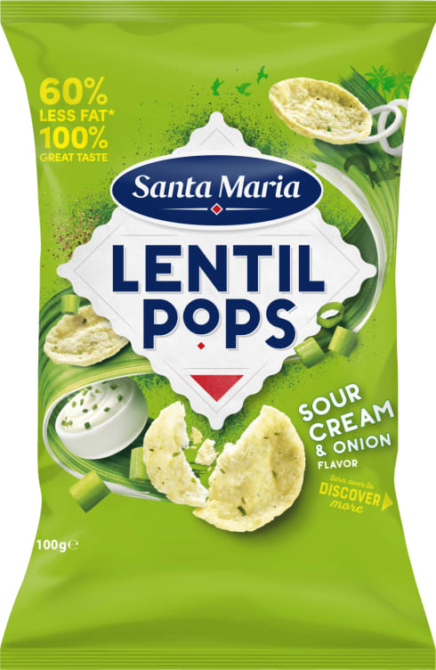 Lentil Pops Sour Cream&Onion 100g St.Maria