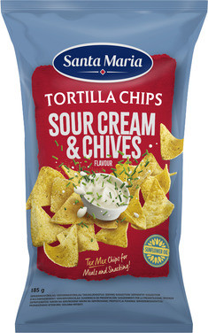 Tortilla Chips Sour Cream & Chives 185g Santa Maria