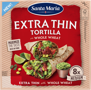 Tortilla Extra Thin Whole Wheat Medium 240g Santa Maria