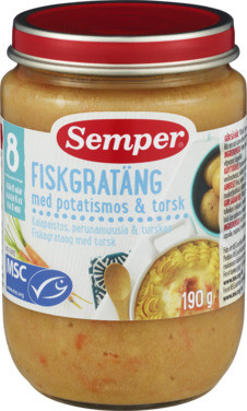 Semper Fiskegrateng 8mnd, 190g SEMPER¤Semper Barnemat