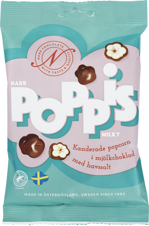 Poppis Popcorn Sjokolade&Havsalt Milky 90g Narr