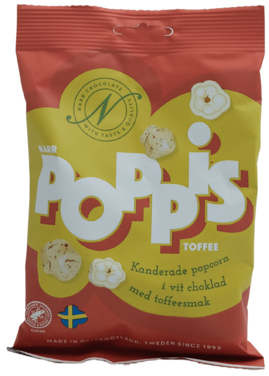 Poppis Popcorn Hvit Sjokolade&Toffee 90g Narr