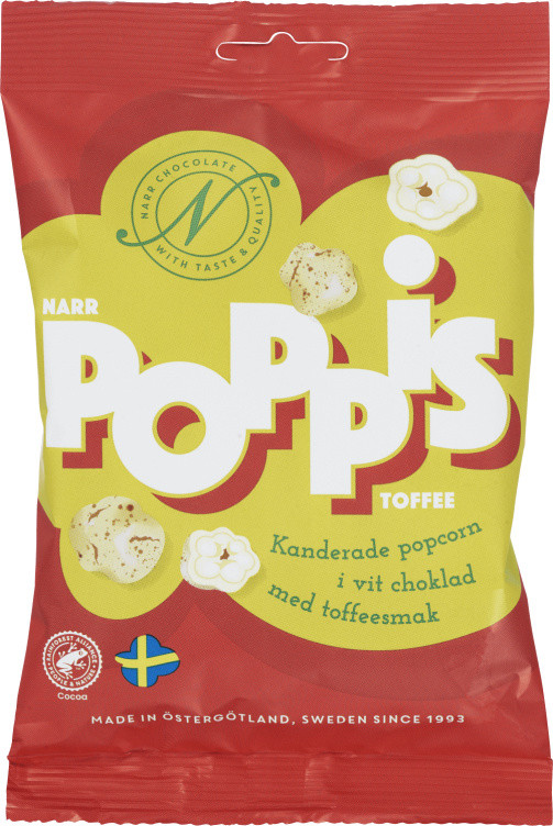 Poppis Popcorn Hvit Sjokolade&Toffee 90g Narr