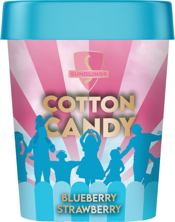 Sukkerspinn Strawberry/Blueber 40g Sundlings