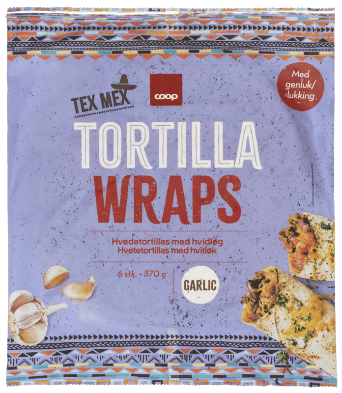 Coop Tex Mex Tortilla Wraps Garlic 6stk