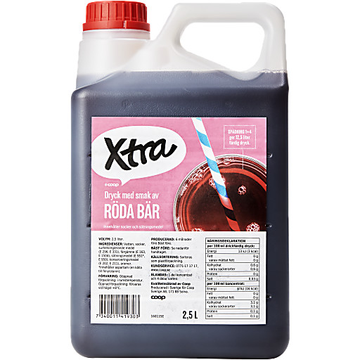 Saft Røde Bær 250cl Xtra