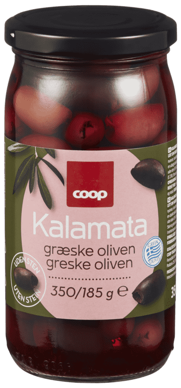 Coop Kalamata Gresk Oliven uten Sten 185g