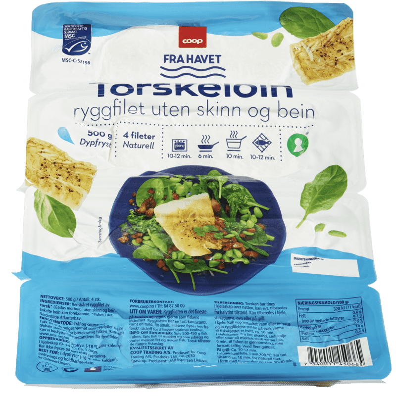 Coop Torskeloin 4x125g