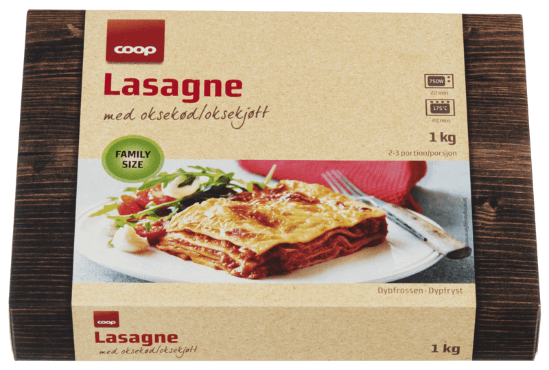 Coop Lasagne med Oksekjøtt 1kg