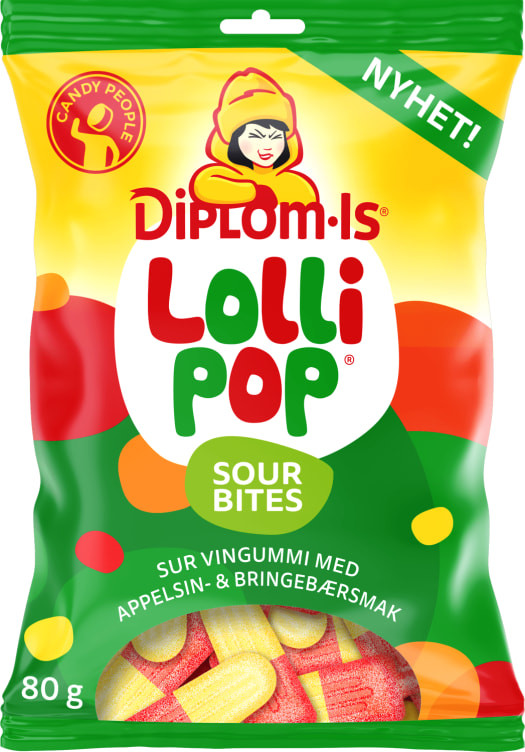 Lollipop Sour Bite 80g Candy People
