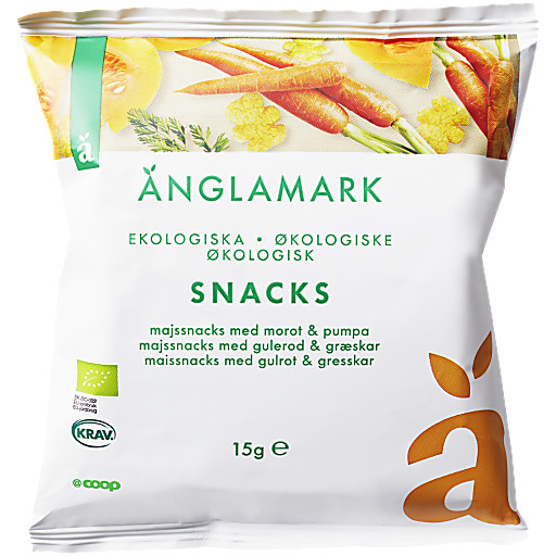 Majssnacks Gulrot & gresskar Øko 15g Änglamark