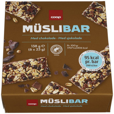 Chocolate Muesli Bar, 6 Pcs Coop