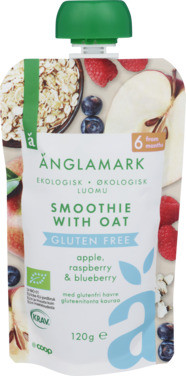 Smoothie GF Oat/Apple/Raspberry/Blueberry Änglamark