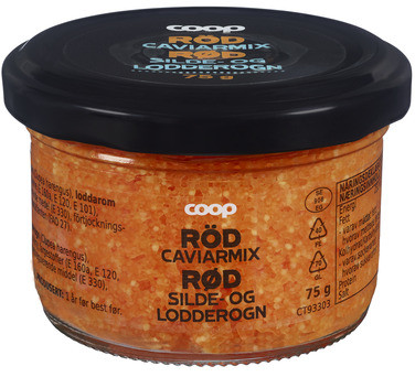 Caviarmix Red 65/35 Herring/capelin Roe White Logo