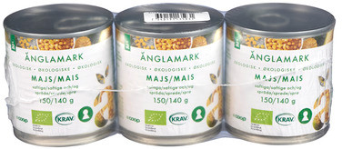 Org Supersweet Whole Corn Kernels, 3pck 3x150 g