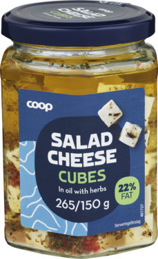 Salad Cheese In Oil/herbs In Glass Coop