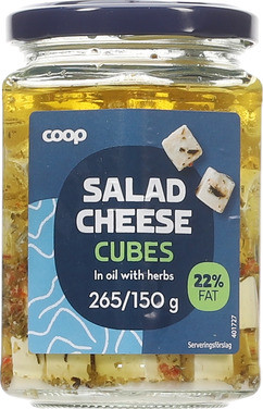 Salad Cheese In Oil/herbs In Glass Coop