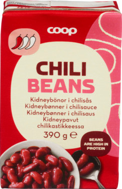 Red kidney beans in chili sauce