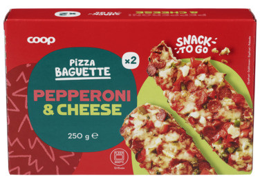 Pizza Baguette Pepperoni, 2 x 125 gram Coop