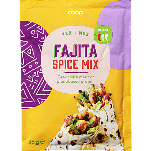 Kryddermiks Fajita Mild Spice Mix Tex Mex 36g Coop