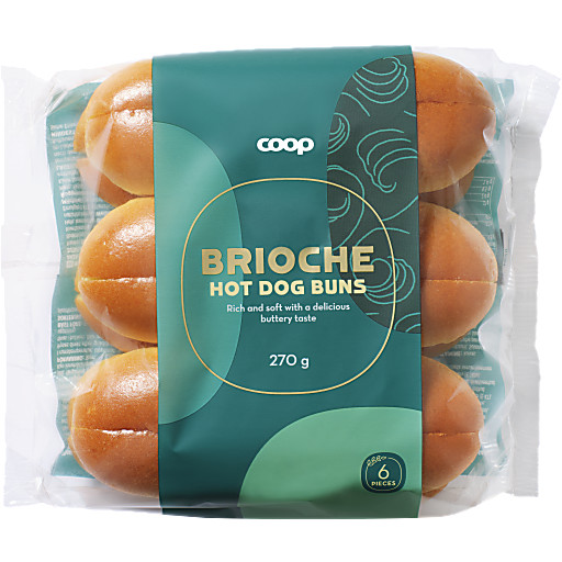 Pølsebrød Brioche 6-pack 270g Coop