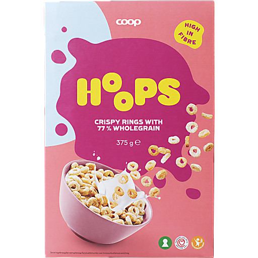 Fullkornsringer Hoops 375g Coop