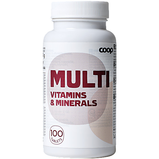 Multi Vitaminer & mineraler 100 stk Coop